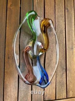 Stunning Mstisov Vintage Czech Glass Rhapsody Bowl by Frantisek Zemek