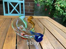 Stunning Mstisov Vintage Czech Glass Rhapsody Bowl by Frantisek Zemek