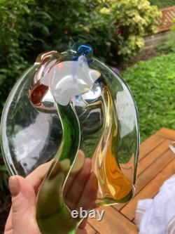 Stunning Mstisov Vintage Czech Glass Rhapsody Bowl by Frantisek Zemek