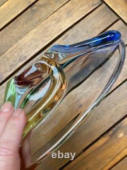 Stunning Mstisov Vintage Czech Glass Rhapsody Bowl by Frantisek Zemek