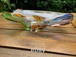 Stunning Mstisov Vintage Czech Glass Rhapsody Bowl by Frantisek Zemek