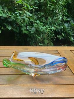 Stunning Mstisov Vintage Czech Glass Rhapsody Bowl by Frantisek Zemek