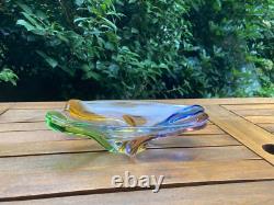 Stunning Mstisov Vintage Czech Glass Rhapsody Bowl by Frantisek Zemek