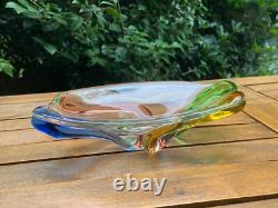Stunning Mstisov Vintage Czech Glass Rhapsody Bowl by Frantisek Zemek