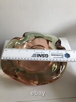 Stunning Murano Pinkish Sommerso Glass Geode Bowl Or Ashtray Excellent