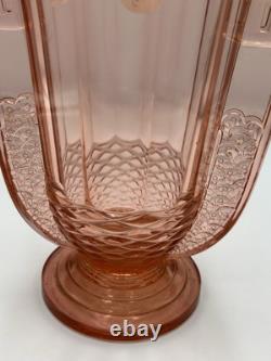 Stunning Pink Val Saint Lambert Cranberry Glass Vase