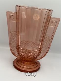 Stunning Pink Val Saint Lambert Cranberry Glass Vase