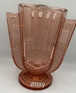 Stunning Pink Val Saint Lambert Cranberry Glass Vase