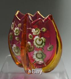 Stunning & RARE Signed Moser Art Glass Vase