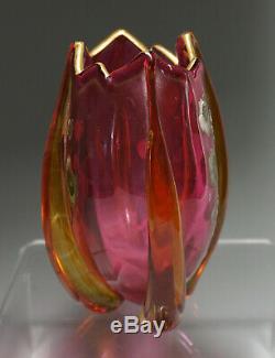 Stunning & RARE Signed Moser Art Glass Vase