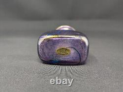 Stunning Robert Held Iridescent Art Glass Bud Vase Signed Blue Purple Pink Gold