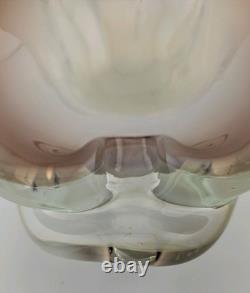 Stunning Vintage Pink Opalescent Murano Sommerso Art Glass Ashtray Dish Bowl