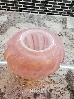 Stunning Vintage Sommerso Murano Pink Opalescent Lobed Vase