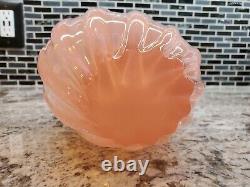 Stunning Vintage Sommerso Murano Pink Opalescent Lobed Vase