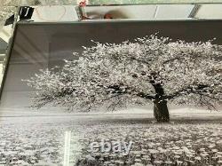 Stunning silver blossom tree 3D glitter art picture mirror frame SLIGHT DEFECT