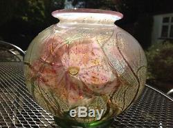 Superb Isle Of Wight Pink Flower Vase Signed Timothy Harris 2004