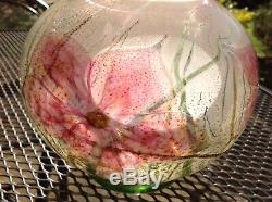 Superb Isle Of Wight Pink Flower Vase Signed Timothy Harris 2004