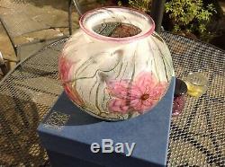 Superb Isle Of Wight Pink Flower Vase Signed Timothy Harris 2004