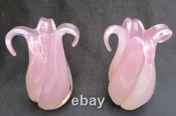 Superb Pair Archimede Seguso / Oball Luigi Onesto Alabastro Murano Glass Vases
