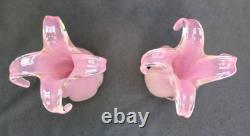 Superb Pair Archimede Seguso / Oball Luigi Onesto Alabastro Murano Glass Vases
