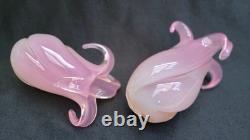 Superb Pair Archimede Seguso / Oball Luigi Onesto Alabastro Murano Glass Vases