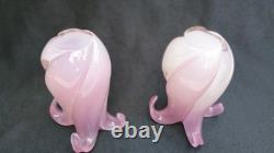 Superb Pair Archimede Seguso / Oball Luigi Onesto Alabastro Murano Glass Vases