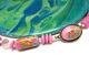 Superb Vintage Millefiori Lampwork Pink Art Glass Bead Necklace Japan Mid Cent