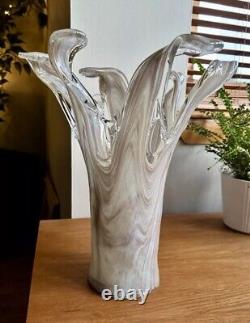 Tammaro Style Murano Pink Beige Marble Glass Sculpture Splash Vase Large VGC