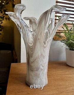 Tammaro Style Murano Pink Beige Marble Glass Sculpture Splash Vase Large VGC