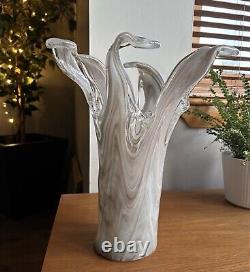 Tammaro Style Murano Pink Beige Marble Glass Sculpture Splash Vase Large VGC