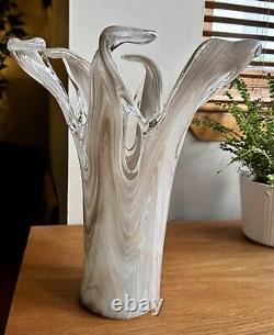Tammaro Style Murano Pink Beige Marble Glass Sculpture Splash Vase Large VGC