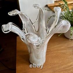 Tammaro Style Murano Pink Beige Marble Glass Sculpture Splash Vase Large VGC