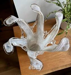 Tammaro Style Murano Pink Beige Marble Glass Sculpture Splash Vase Large VGC