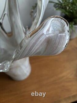 Tammaro Style Murano Pink Beige Marble Glass Sculpture Splash Vase Large VGC
