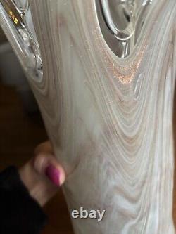Tammaro Style Murano Pink Beige Marble Glass Sculpture Splash Vase Large VGC