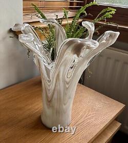 Tammaro Style Murano Pink Beige Marble Glass Sculpture Splash Vase Large VGC