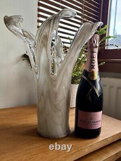 Tammaro Style Murano Pink Beige Marble Glass Sculpture Splash Vase Large VGC