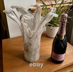 Tammaro Style Murano Pink Beige Marble Glass Sculpture Splash Vase Large VGC