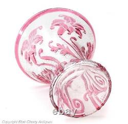 Thomas Webb Cameo Glass Fleur Lily Pattern Art Glass Vase in Cranberry and Clear
