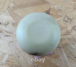 Thomas Webb Victorian Burmese Uranium Glass Vase Berry & Leaf' Pink Cream