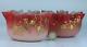 Thomas Webb, by Jules Barbie. Pair of gilt decorated Queens Burmese art glass