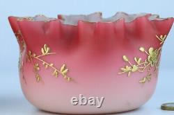 Thomas Webb, by Jules Barbie. Pair of gilt decorated Queens Burmese art glass