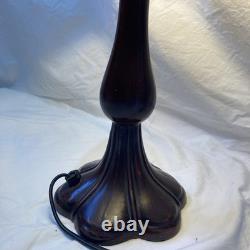 Tiffany Style Lamp Floral Glass Lampshade Pink Purple Bell Shaped Art Nouveau