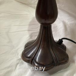 Tiffany Style Lamp Floral Glass Lampshade Pink Purple Bell Shaped Art Nouveau