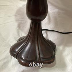 Tiffany Style Lamp Floral Glass Lampshade Pink Purple Bell Shaped Art Nouveau