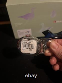 Toikka Iittala Flycatcher Sieppo Glass Birds Pair. 1 x Salmon Pink 1 x Blue New