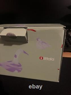 Toikka Iittala Flycatcher Sieppo Glass Birds Pair. 1 x Salmon Pink 1 x Blue New