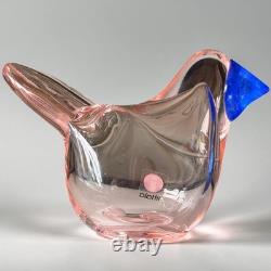 Toikkla Oiva Toikka 1972 Birds (iittala) Pink & Blue Unique Designed Glass Birds