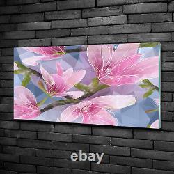 Tulup Acrylic Glass Print Wall Art Image 100x50cm Pink magnolia