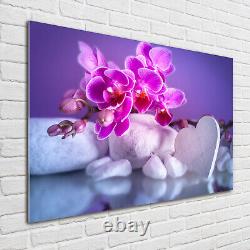 Tulup Acrylic Glass Print Wall Art Image 100x70cm Orchid and heart